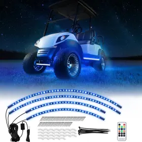 Riz001 Rizinkart Universal Golf Cart Underbody Light Kit 4pcs 12v-80v Underglow Led Strip Wit