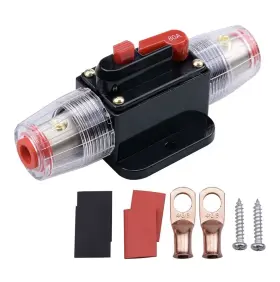 Htcx-c-red-80a Rkurck 80 Amps Circuit Breaker Car Stereo Switch Inline Fuse Holders 12v-24v Dc Manu