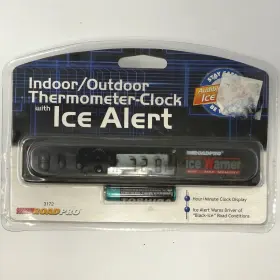 3172 Roadpro Indoor Outdoor Thermometer Clock With Ice Alert Weather Resistant Sensor