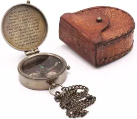 Riicm103b Roorkee Instruments India A Nautical Reproduction House Brass Gift Compass With Hardwood Box Inch Not All Those Who Wander Are