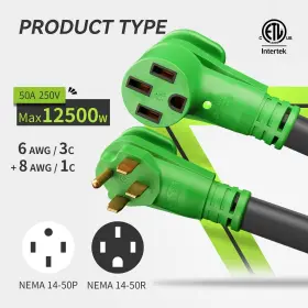 C5025f-rm Rvmate 50 Amp 25 Feet Rv/ev Extension Cord Easy Plug In Handle 14-50p To 14-5 #3