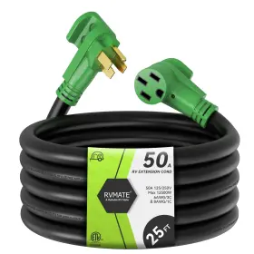 C5025f-rm Rvmate 50 Amp 25 Feet Rv/ev Extension Cord Easy Plug In Handle 14-50p To 14-5