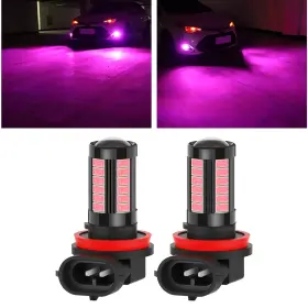 Samwingear-wdpw01 Samwingear 2pcs Led Fog Light Bulbs H11/h8 Headlight Bulb 12v Pink Lights High