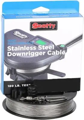 2402-k Scotty 180 Lb Hp Stainless Steel Downrigger 400 Foot Spool Black