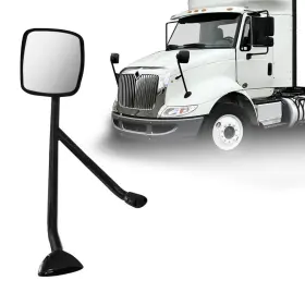 Ut-idu-0054 Seassauto Black Hood Mirror For International Durastar 4300 Truck Driver Left Side With