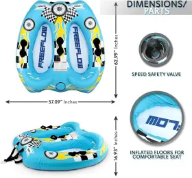 Serenelife 842893162348 Watersports Inflatable Towable Booster Tube - Two Person Water Boating Float #2