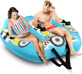 Sltowbl10 Serenelife Serene Life Watersports Inflatable Towable Booster Tube One Size Light Blue
