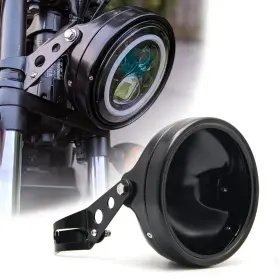 Skuntuguang 691608800408 7 Inch Black Headlight Housing Bucket Compatible With For Kawasaki Honda Y