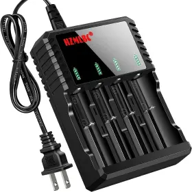 45004 Skywolfeye 18650 Battery Charger Universal Smart With Led 4 Slot Black
