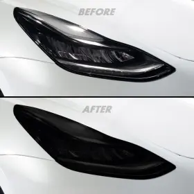 Tes-m3-1722-hl Slickmod Precut Vinyl Smoke Tint For 2017-2022 Tesla Model 3 Headlight And Fogl