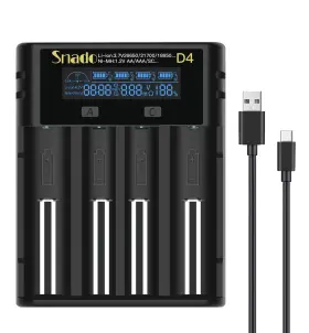 Snado 754111037485 18650 Battery Charger Universal Smart Lcd Display For 3.7v Lit