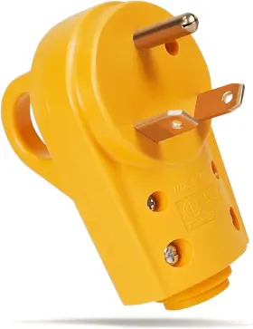 Sf-rp-116m Snowyfox Rv 30 Amp Male Replacement Plug - Heavy Duty Receptac