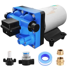 Sf-wpp-066 Snowyfox Rv Water Pump 12v 5.5gpm Blue Modern Style Cast Iron Multipurpose P