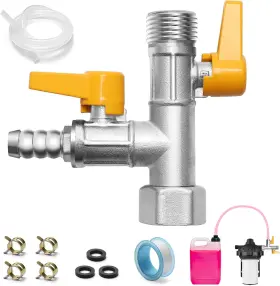 Rv001 Solaradgy Rv Winterizing Kit 3-way By-pass Brass Nickel Plated Valve 1/2 Inch Npt Converter