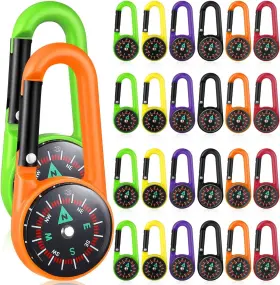 0004p8nm1885 Stobok 24pcs Keychain Compass Metal Carabiner Small Pocket As Shown