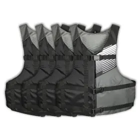 Qf2340110uv Stohlquist Adult Life Jacket Pfd 4-pack. Us Coast Guard 4-pack Black/gray