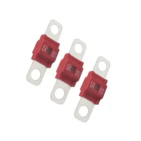 Fer46al Strendier 3pcs Ami/midi 50a High Current Fuse Cars Flat Plate Type Bolt-on Fuses Kit