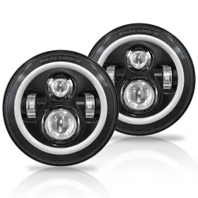 881w Sumhitic 7 Inch Led Headlight Round Halo Headlights Hi/lo Beam Drl Amber Turn Sign