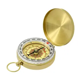 Sustainanest 756940562121 Waterproof Brass Compass For Hiking Survival And Navigation Large Yellow
