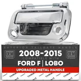 T1a-fd3505zm-tgc T1a Tailgate Handle For Ford F-series Lobo - Chrome With Keyhole Camera Hole
