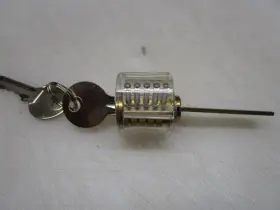 Techbrands 319236762769 Cylinder Practice Lock Transparent W 2 Keys Durable Premium High Quality
