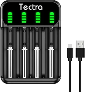7545912440 Tectra Universal Rapid 18650 Battery Charger For 3.7v Li-ion Black