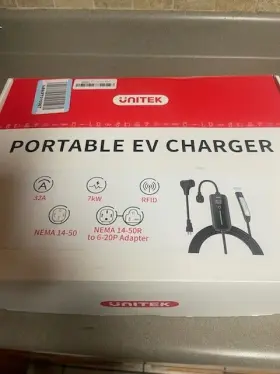 Q021 Tesla Unitek Portable Wall Charger -level 1 And 2 Ev For All 32a