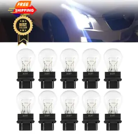 Tes243 Tesnaao 10 Pack Car Instrument Light Bulb 3157 Brake Pcs White