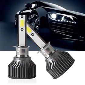 Tescd2030wh-h1-2pc Tesnaao 2 Pcs H1 Car Led Fog Light 38 W 6000 K Lm Ip68 Waterproof High-brightne