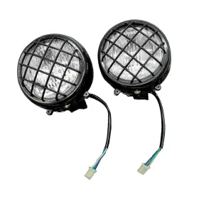 Tggkkparts 768677441181 New Left And Right Headlights Assembly Lens Bulbs Lights Grills Warrior For Y