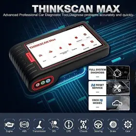 Tk909 Thinkcar Thinkscan Max Car Diagnostic Scan Tool For All Vehicles System Obd2 Scanner #2