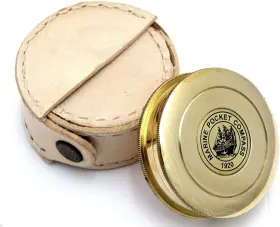 Kg-455 Thor Instruments Robert Frost Brass Poem Compass-pocket Compass W Leather Case Polish