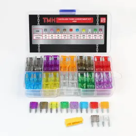 Tmh-120-b-fuse Tmh 120 Pcs Car Fuse Assortment Kit Mini Blade Fuses Automotive Set 1 Pull