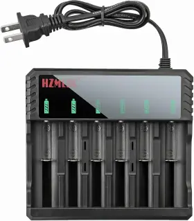 45006 Tokeyla 6-bay 18650 Battery Charger For 3.7v Li-ion Rechargeable Batteries Multiple Size