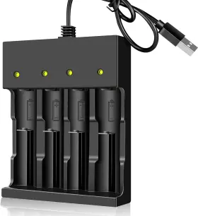 Tokeyla 658392133648 18650 Battery Charger 4 Bay Smart Universal For 3.7v Black