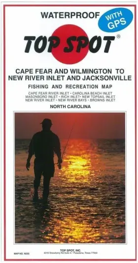 N255 Topspot Fishing Map From Cape Fear/wilm To New River Inlet/jacksonville White