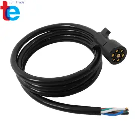 Tr70054 Turitrade Heavy Duty 8 Feet 7 Way Plug Inline Trailer Cord With Double Prongs Connector