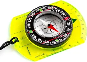 Turnonsport 786721838800 Orienteering Compass - Hiking Backpacking Advanced Green Orange