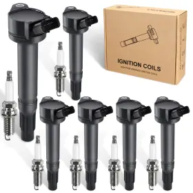 Wj-054 Txromtz 6pcs Ignition Coil And Spark Plug Compatible With Toyota Sienna Avalon Camry Hi