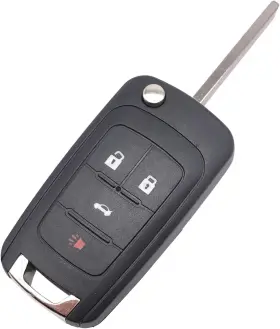Fu-007 Tymxghf Flip Folding Replacement Key Fob Case Shell Fit For Chevy Chevrolet Black