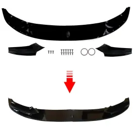 B0100-013 Una1 Front Bumper Spoiler Splitter Lip Glossy Black For Bmw F10 F11 M Sport 2011-2016