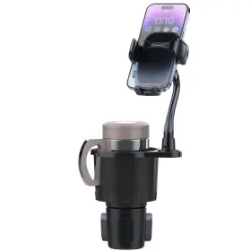 I0100-089 Una1 Car Cup Holder Organizer Extender Adapter 360 Adjustable Phone Mount 2 In 1