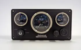 Uni-3gb-b-prem-10.75x5.5 Universal Marine Engine Panel 3 Premier Gauges Made In Usa