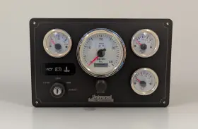 Uni-4g-bw-offshore-11 Universal 7 Marine Black Instrument Panel 4 Offshore Gauges