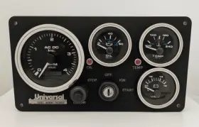 Uni-4gb-b-os-11x7 Universal Marine Instrument Panel 4 Offshore Gauges