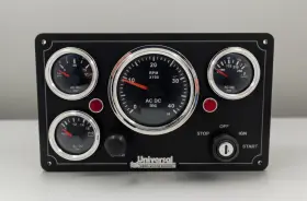 Uni-4gb-b-prem-11x7-1 Universal Marine Instrument Panel 4 Premier Gauges Made In Usa