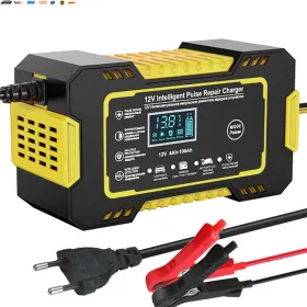 Usa-viralfinds 726084429796 Car Battery Charger 12v 6a Pulse Repair Lcd Display Smart Fast Charge Agm Deep C