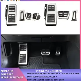 Usa-viralfinds 726085019484 Stainless Steel Pedal Cover For Vw Golf 7 8 Gti Mk7 Lamando Polo A05 Passat B8 S #3