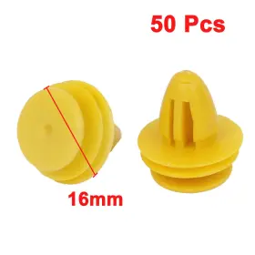 Uxcell 711331606037 50 Pcs Yellow Plastic Rivet Trim Fastener Clips 8mm X 11mm 16mm