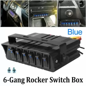 20050604-6 Vastfire 6 Gang Rocker Switch Panel Toggle Controller Box For Truck Jeep Offroad 12v